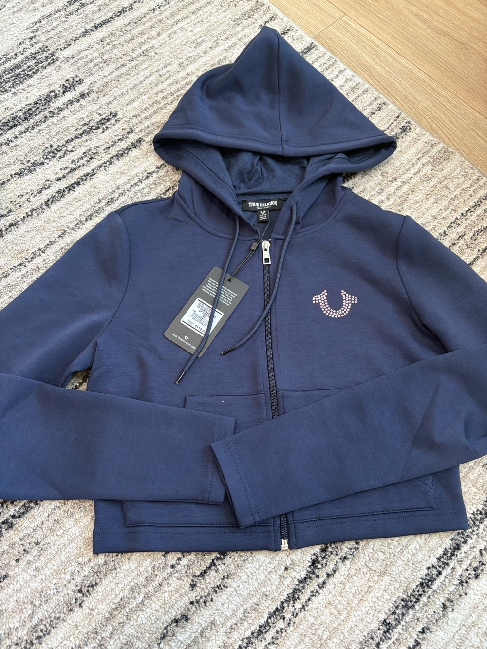 True Religion Shrunken Zip Up Hoodie XS